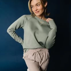 Olive Neo Crop Sweatshirt