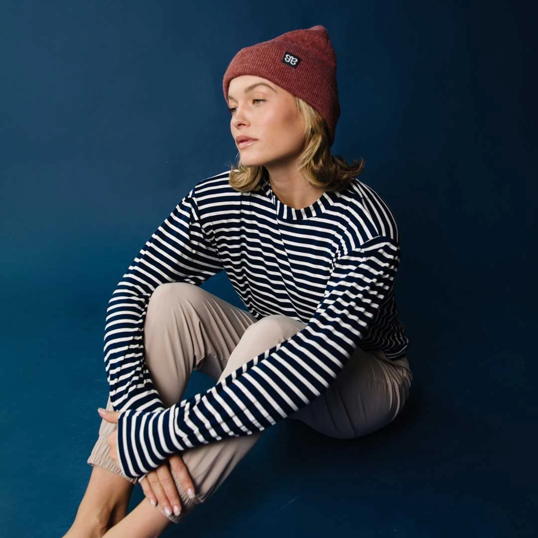 The Coco Long Sleeve, Navy Ivory - Image 3