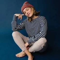 The Coco Long Sleeve, Navy Ivory