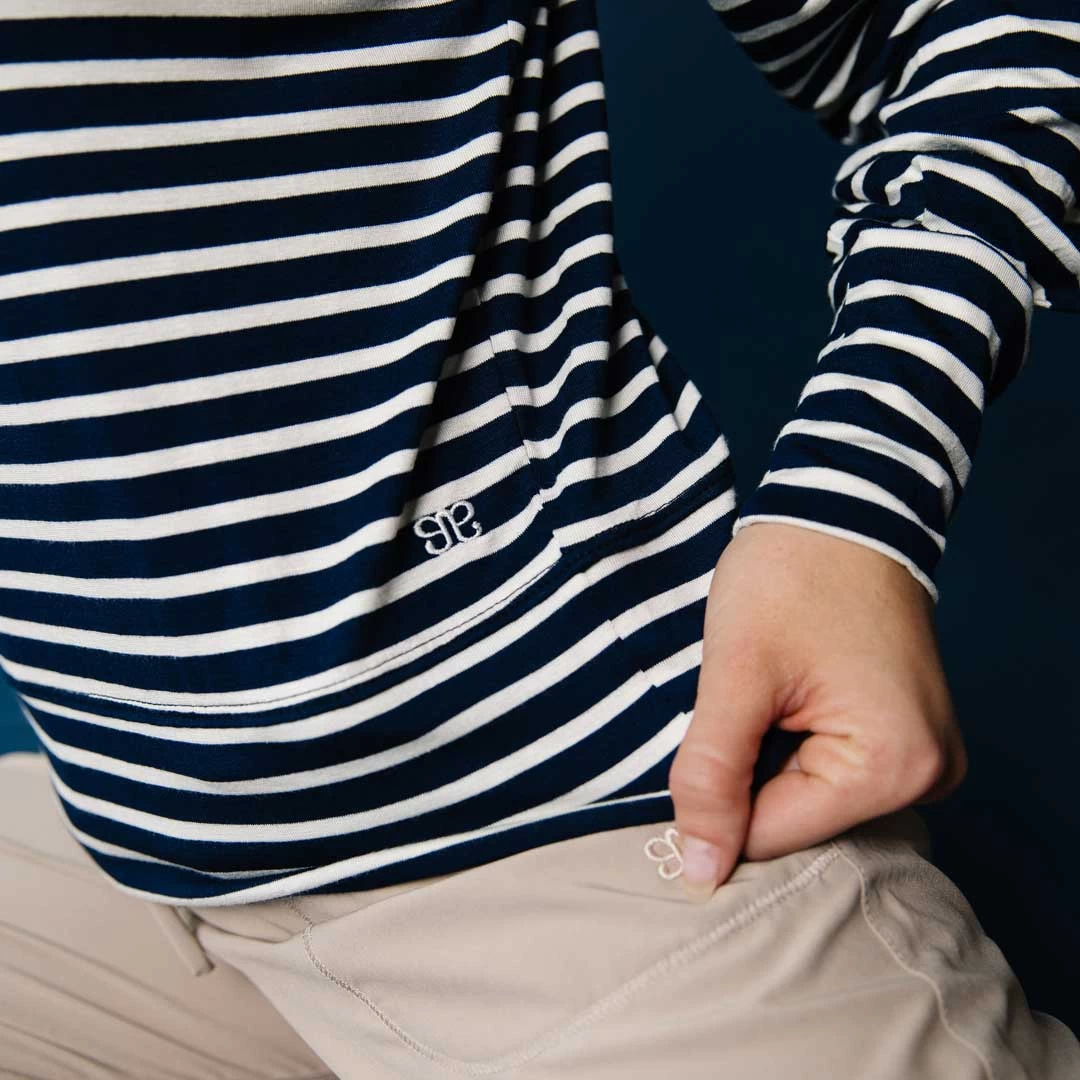 The Coco Long Sleeve, Navy Ivory - Image 12