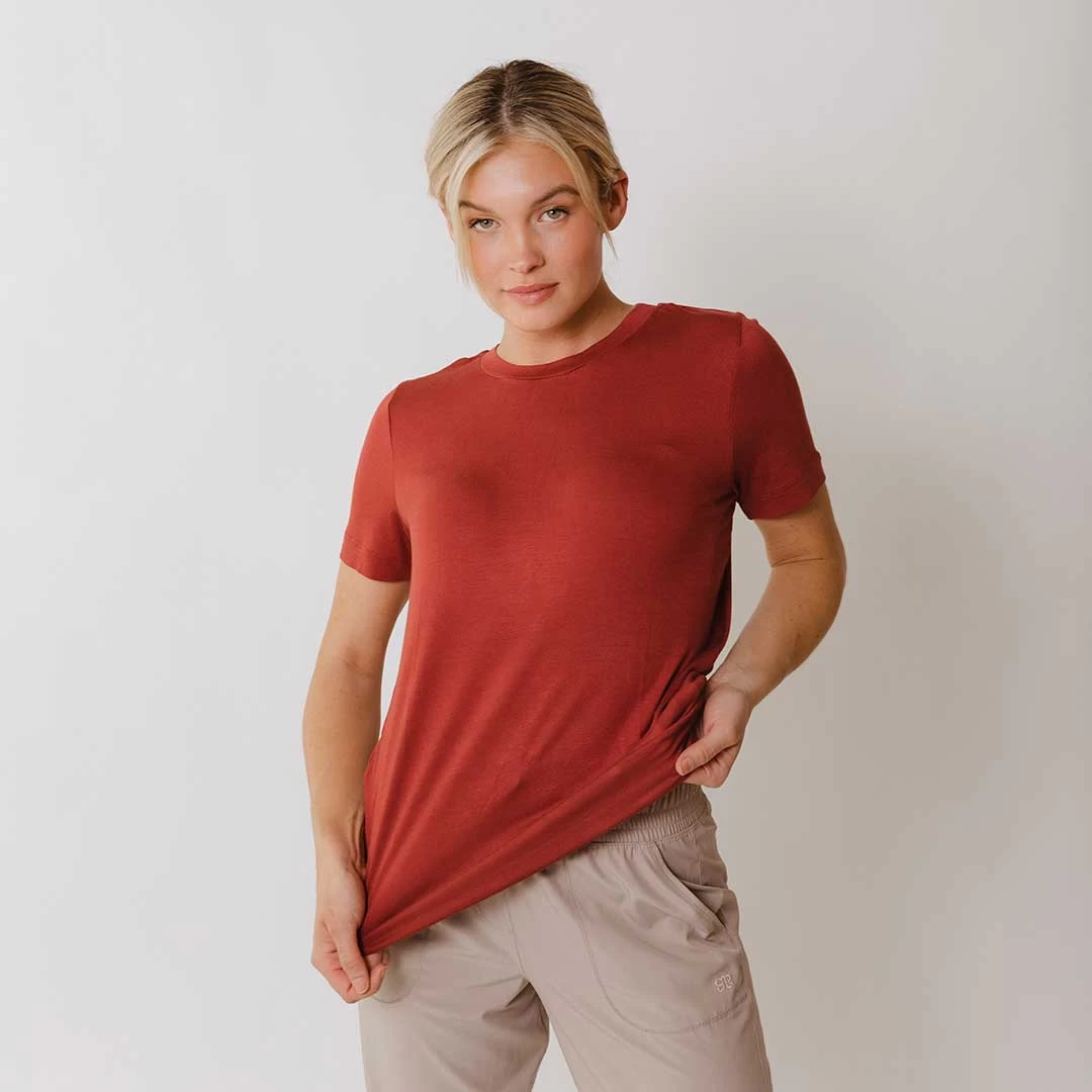 Boyfriend Tee, Brick - Image 2