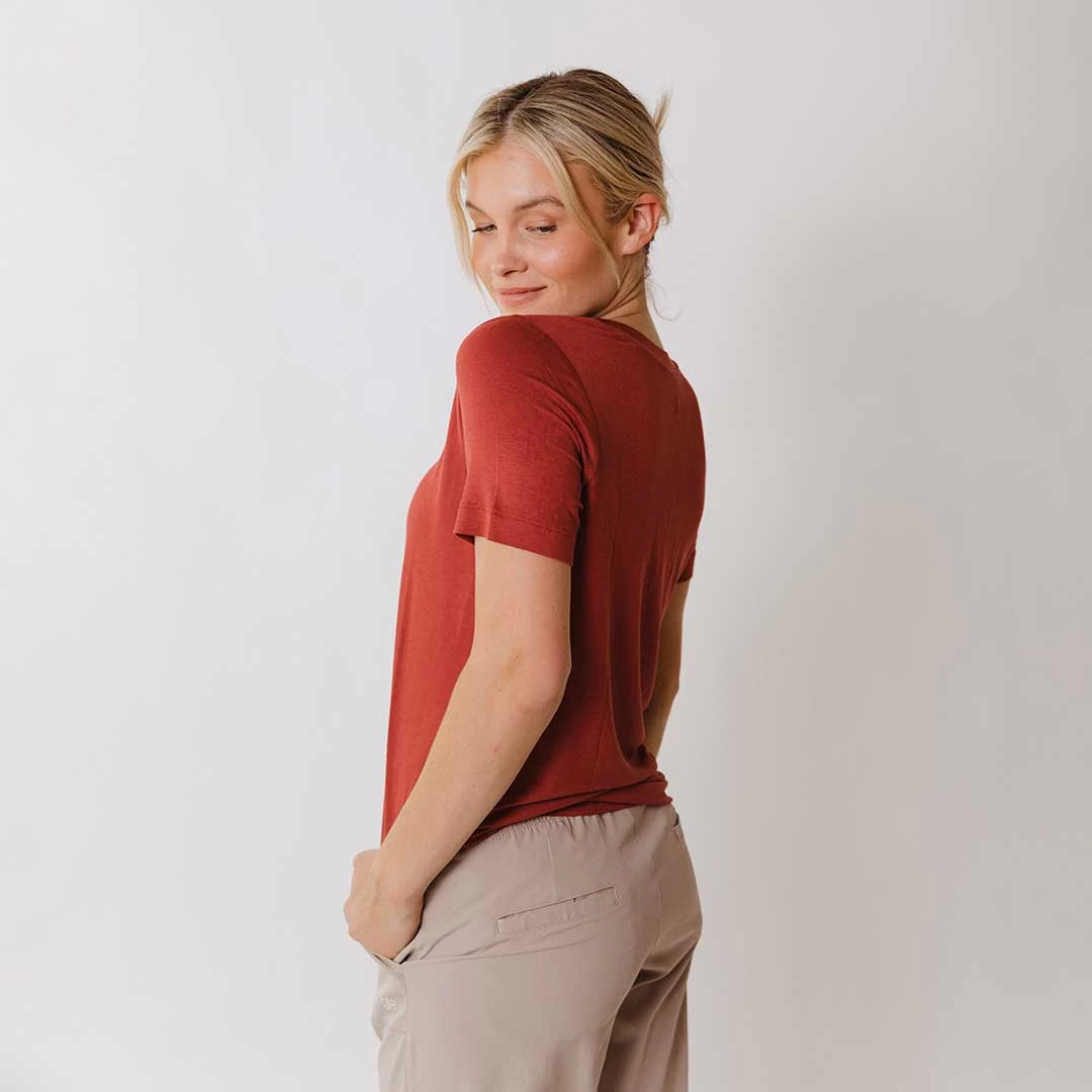 Boyfriend Tee, Brick - Image 3