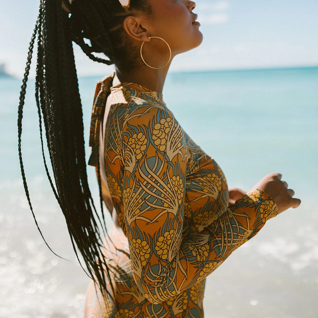 Golden Hour Long Sleeve Rash Guard One-Piece - Image 2