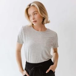 Basic Tee, Heather Grey/Ivory