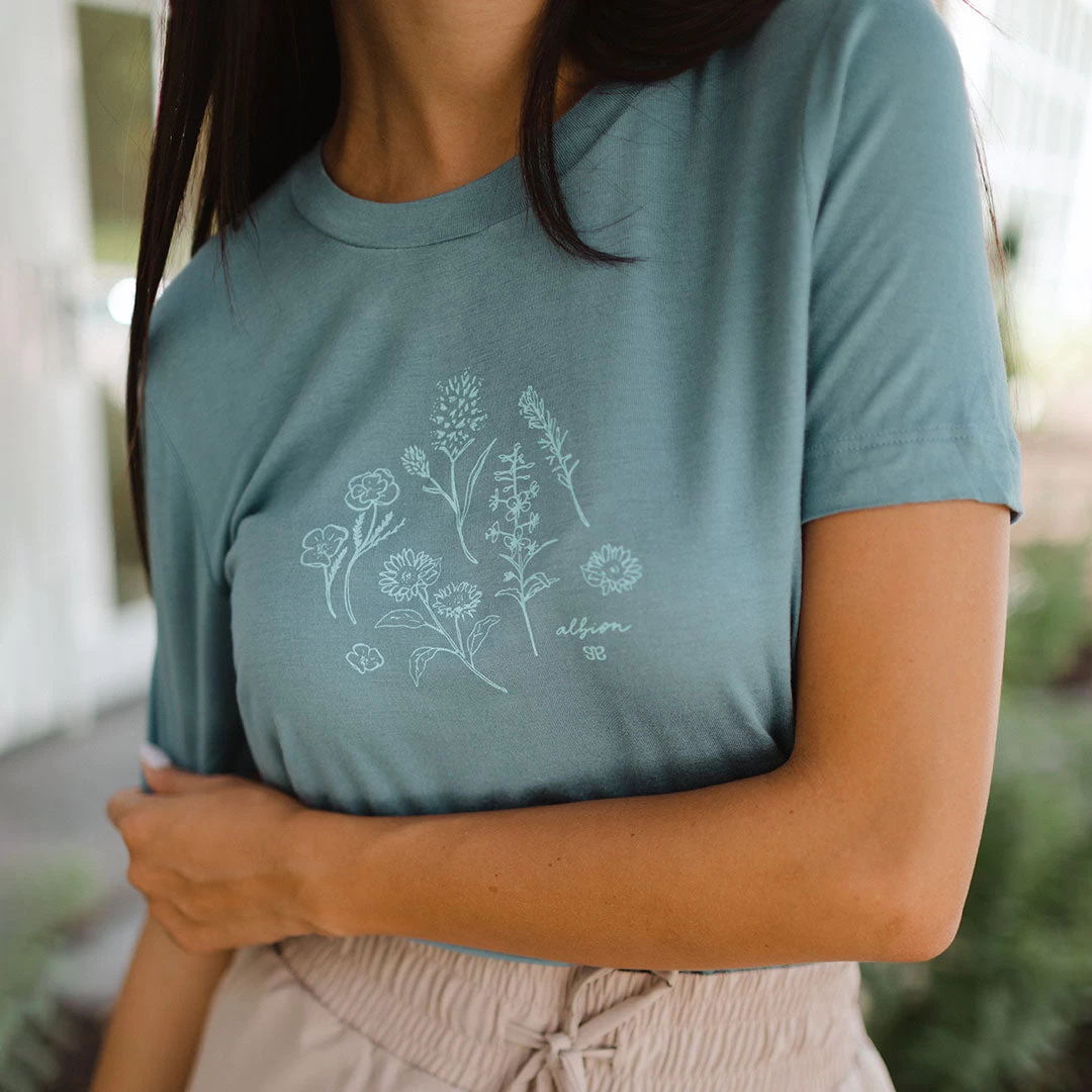 Wildflower Tee, Blue - Image 4