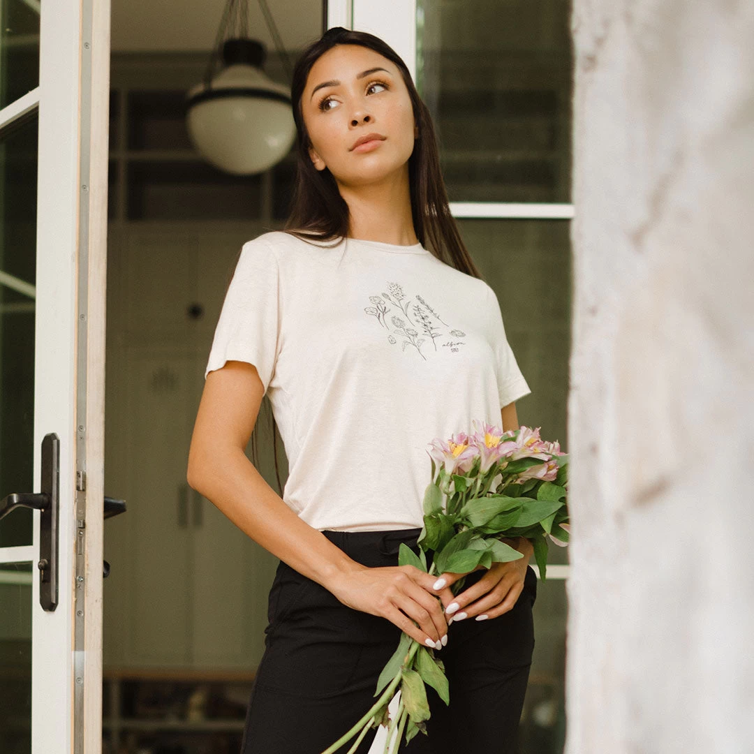 Wildflower Tee, Cream - Image 5