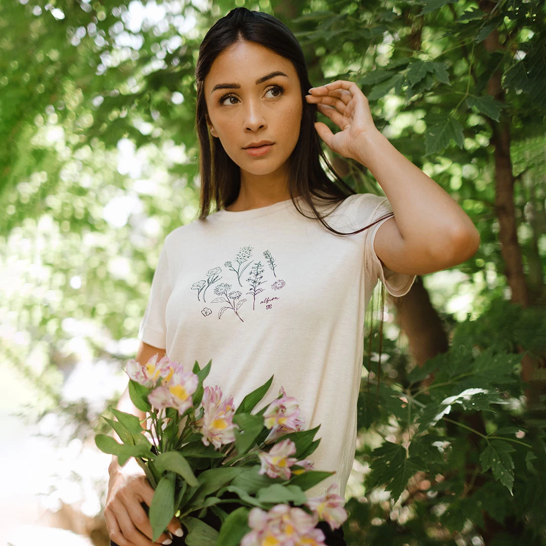 Wildflower Tee, Cream - Image 4