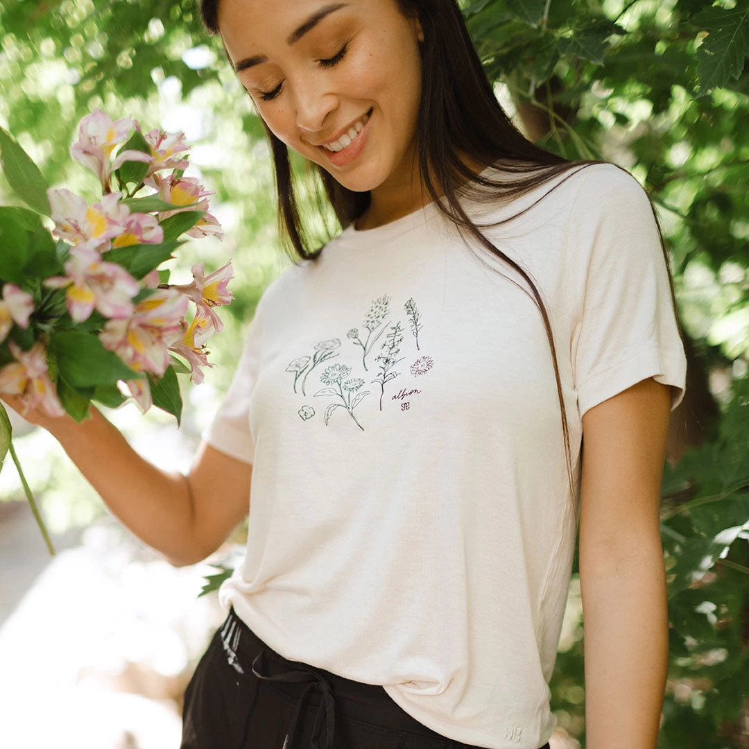 Wildflower Tee, Cream - Image 3