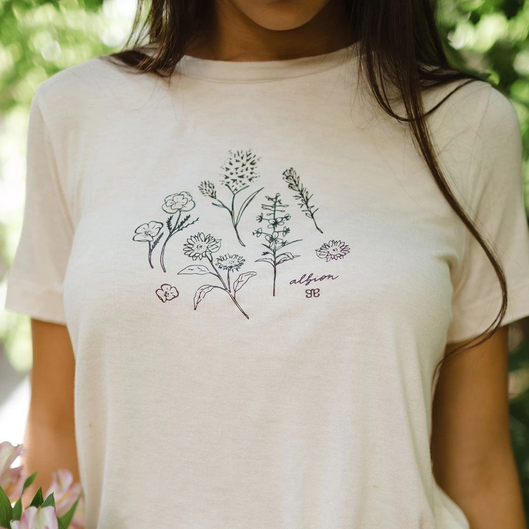 Wildflower Tee, Cream - Image 2