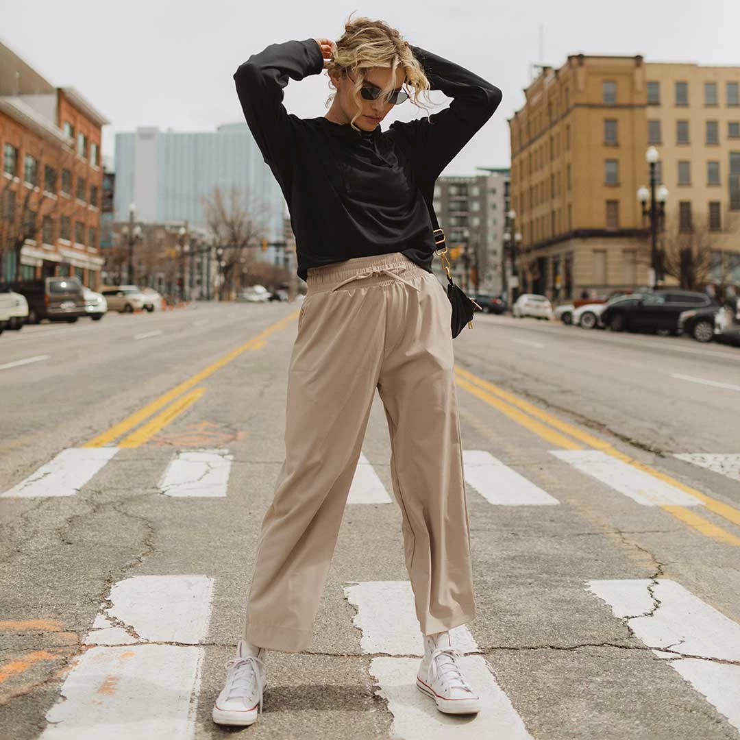 Audrey Wide Leg Pants, Cobblestone - Image 7