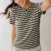Boyfriend Tee, Dark Olive/Ivory