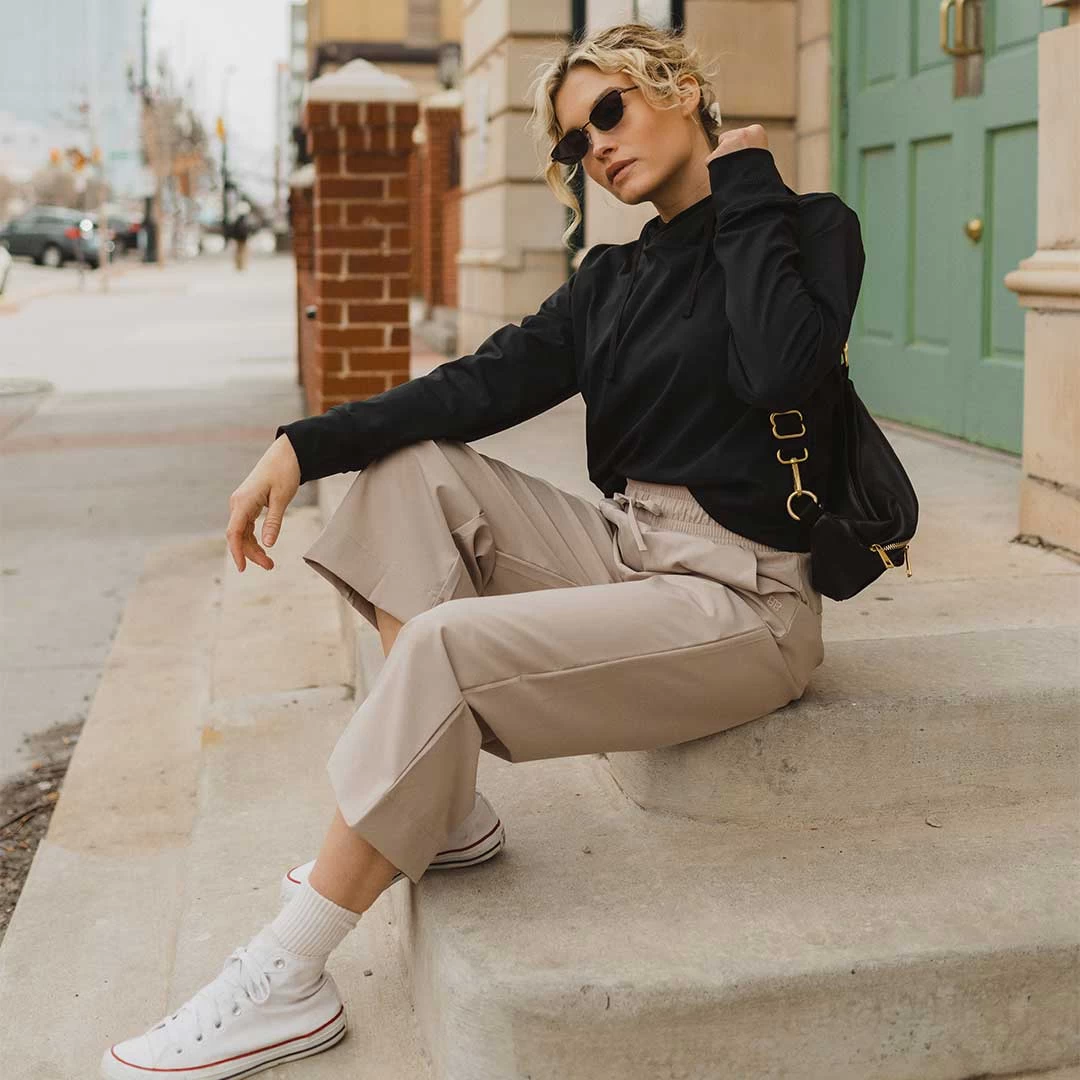 Audrey Wide Leg Pants, Cobblestone - Image 8