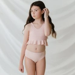 Mini Tied-Up Tankini Set, Pink Checkers