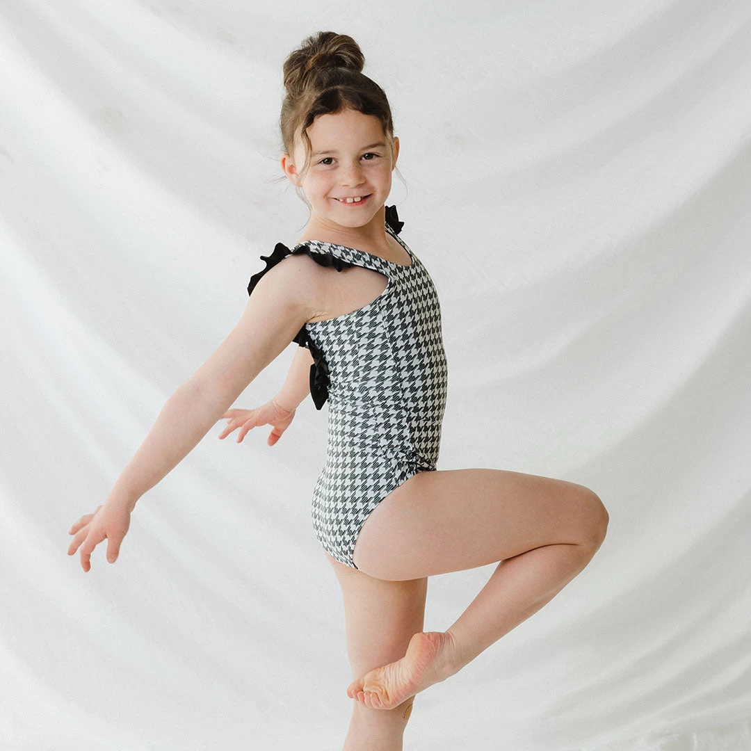 Mini Ruffle One-Piece, Houndstooth - Image 4