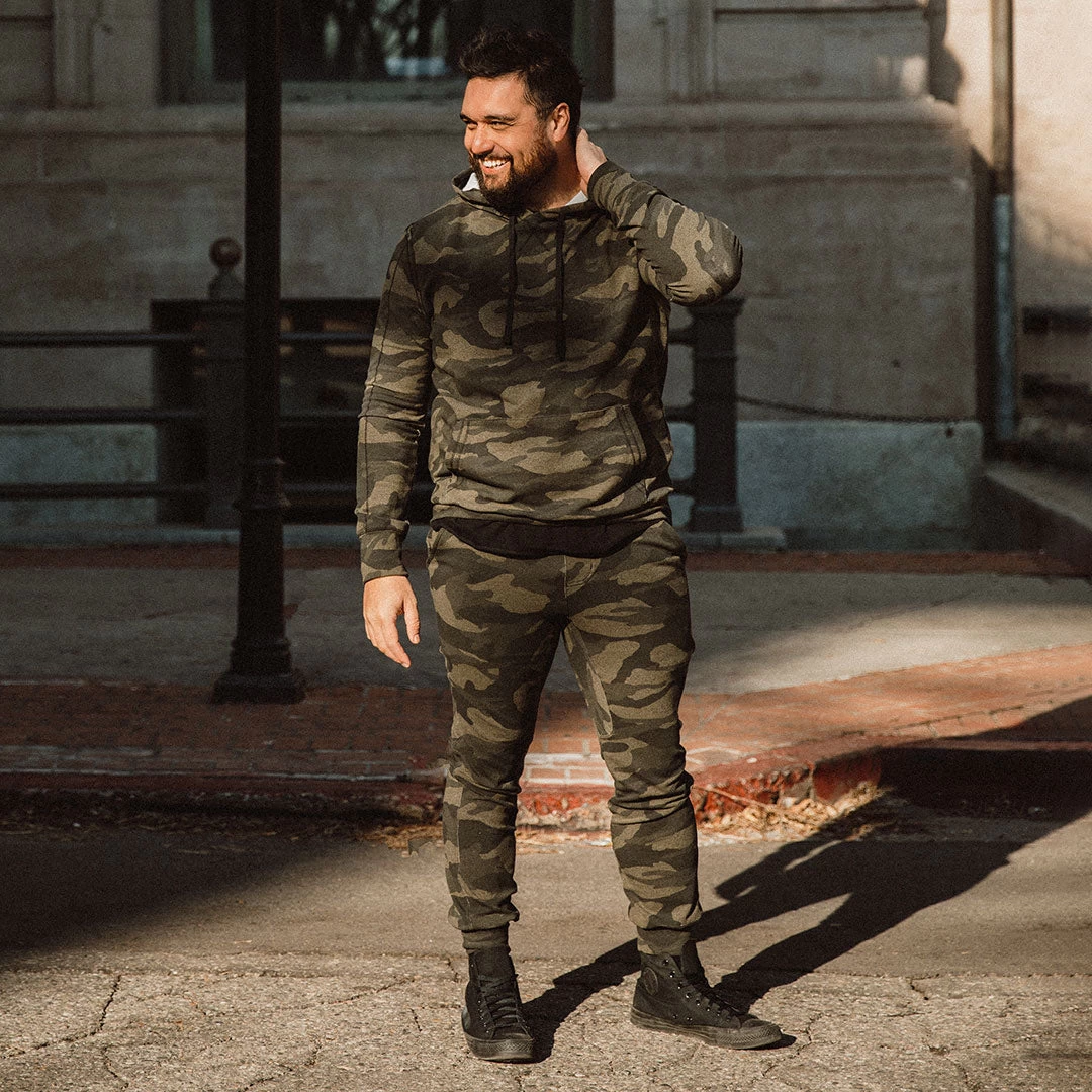 Men's At Ease Joggers, Green Camo - Image 9