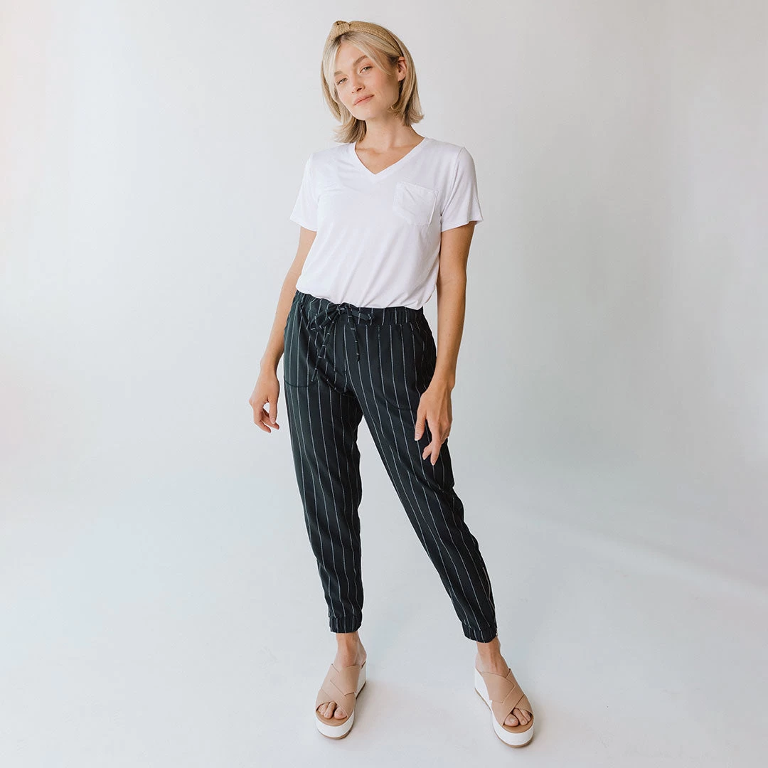 Navy Pinstripe Jetsetters - Image 6