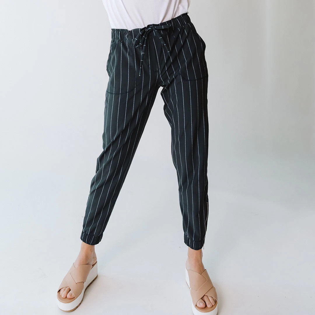 Navy Pinstripe Jetsetters - Image 7