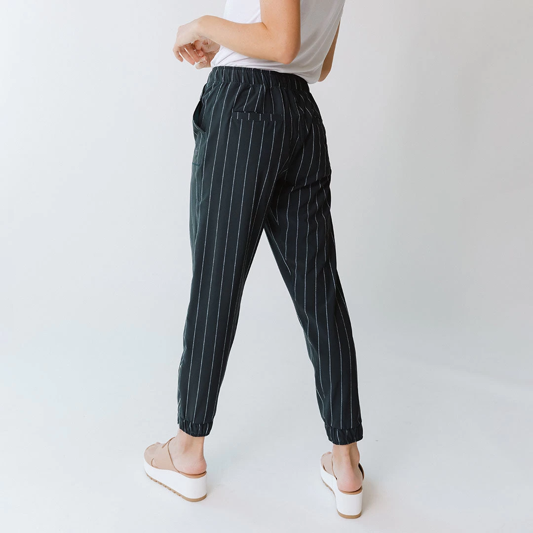 Navy Pinstripe Jetsetters - Image 9