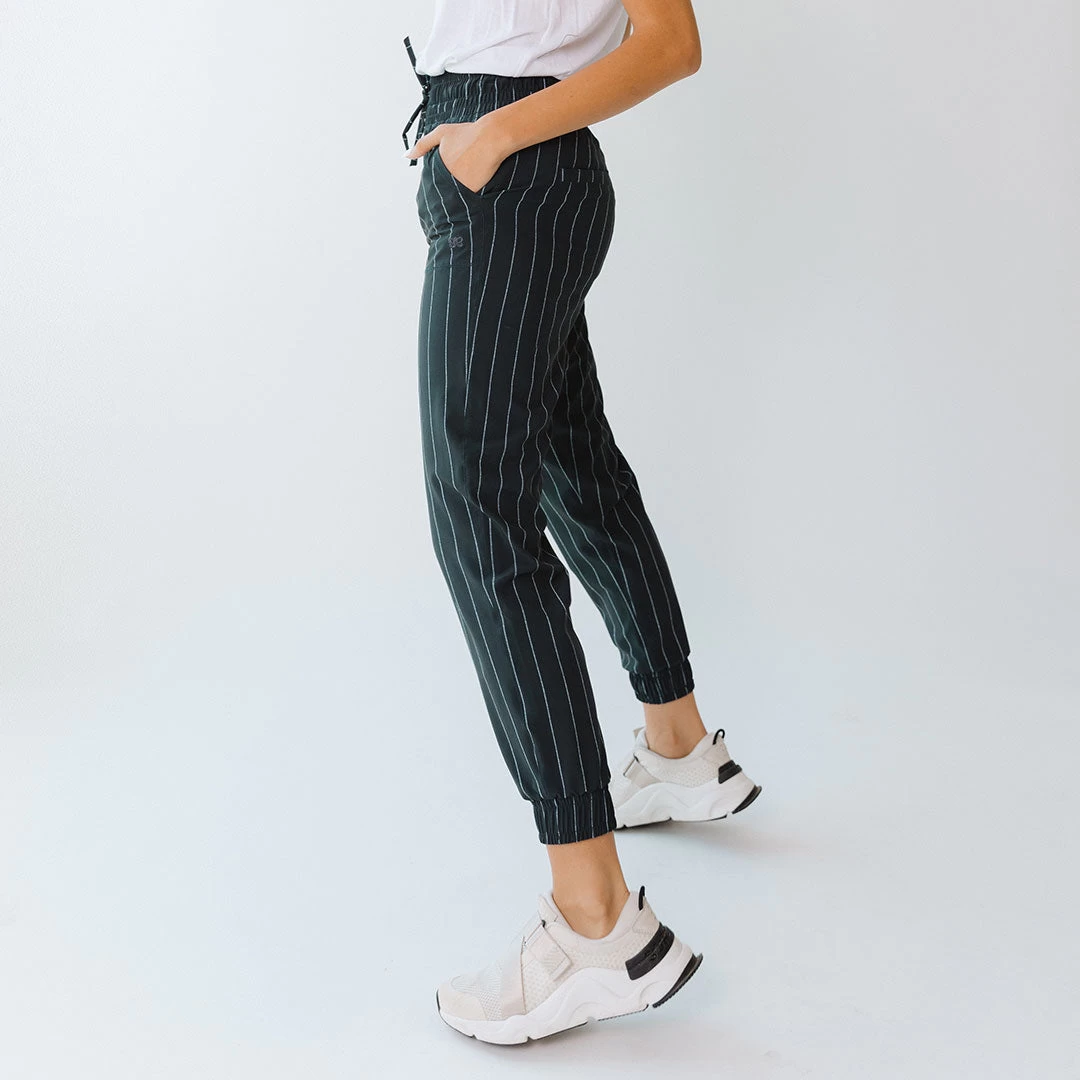 Destination Joggers, Navy Pinstripe