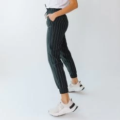 Destination Joggers, Navy Pinstripe