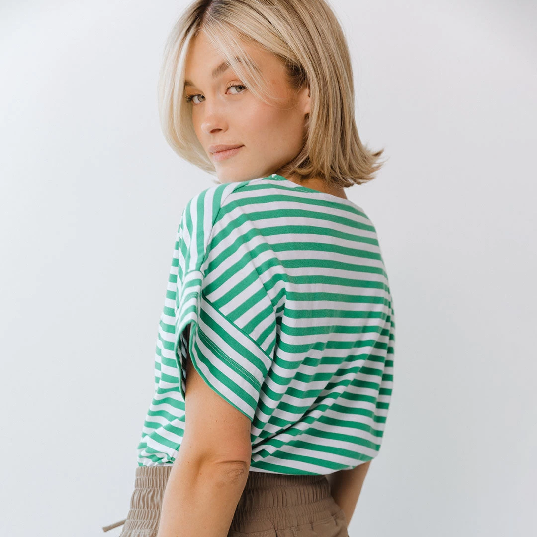 Boxy Tee, Green Stripe - Image 4