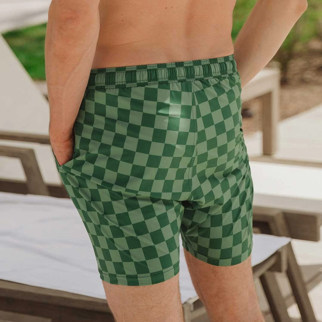 Wind And Sea Shorts, Green Check - Image 2