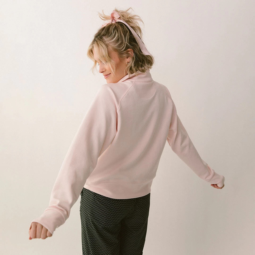 Oxford Zip-Up, Blush - Image 4