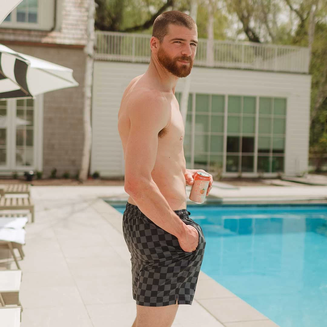 Wind And Sea Shorts 5" Inseam, Slate Checkers - Image 6