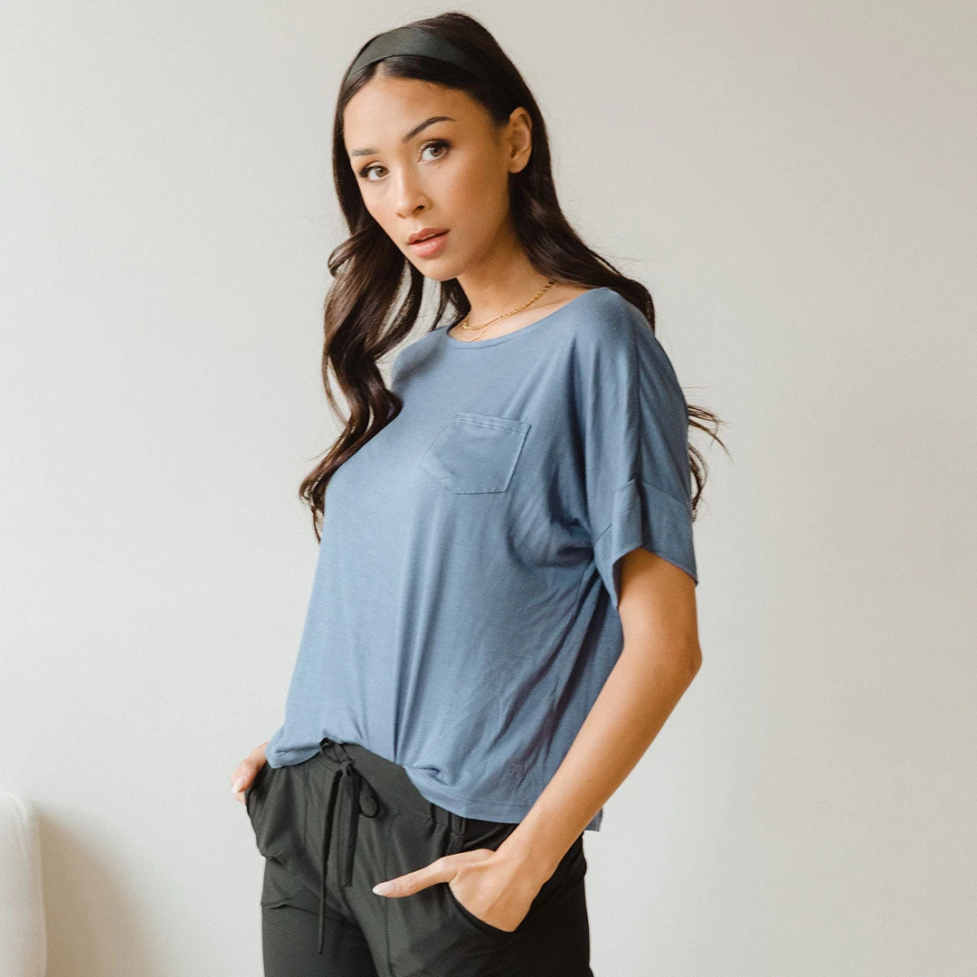 Relaxed Tee, Blue Denim - Image 2