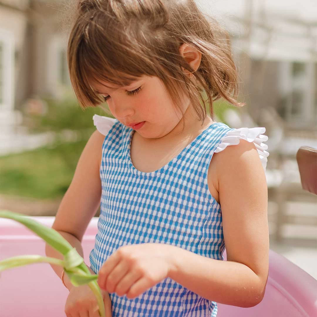 Mini Ruffle One-Piece, Bluebell - Image 8