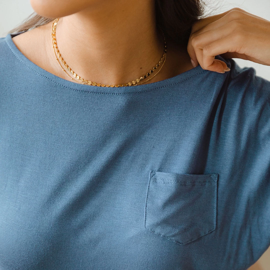 Relaxed Tee, Blue Denim - Image 5