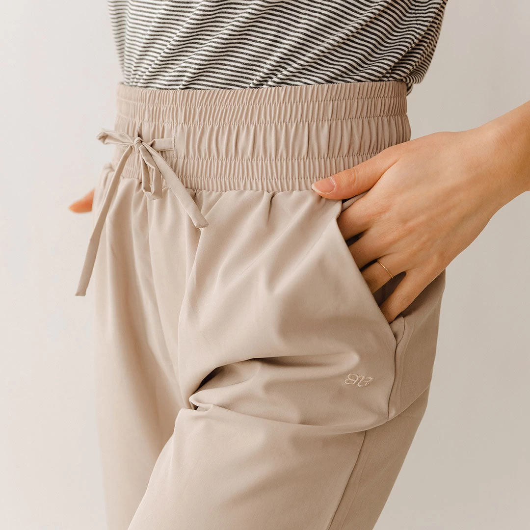 Audrey Wide Leg Pants, Cobblestone - Image 2