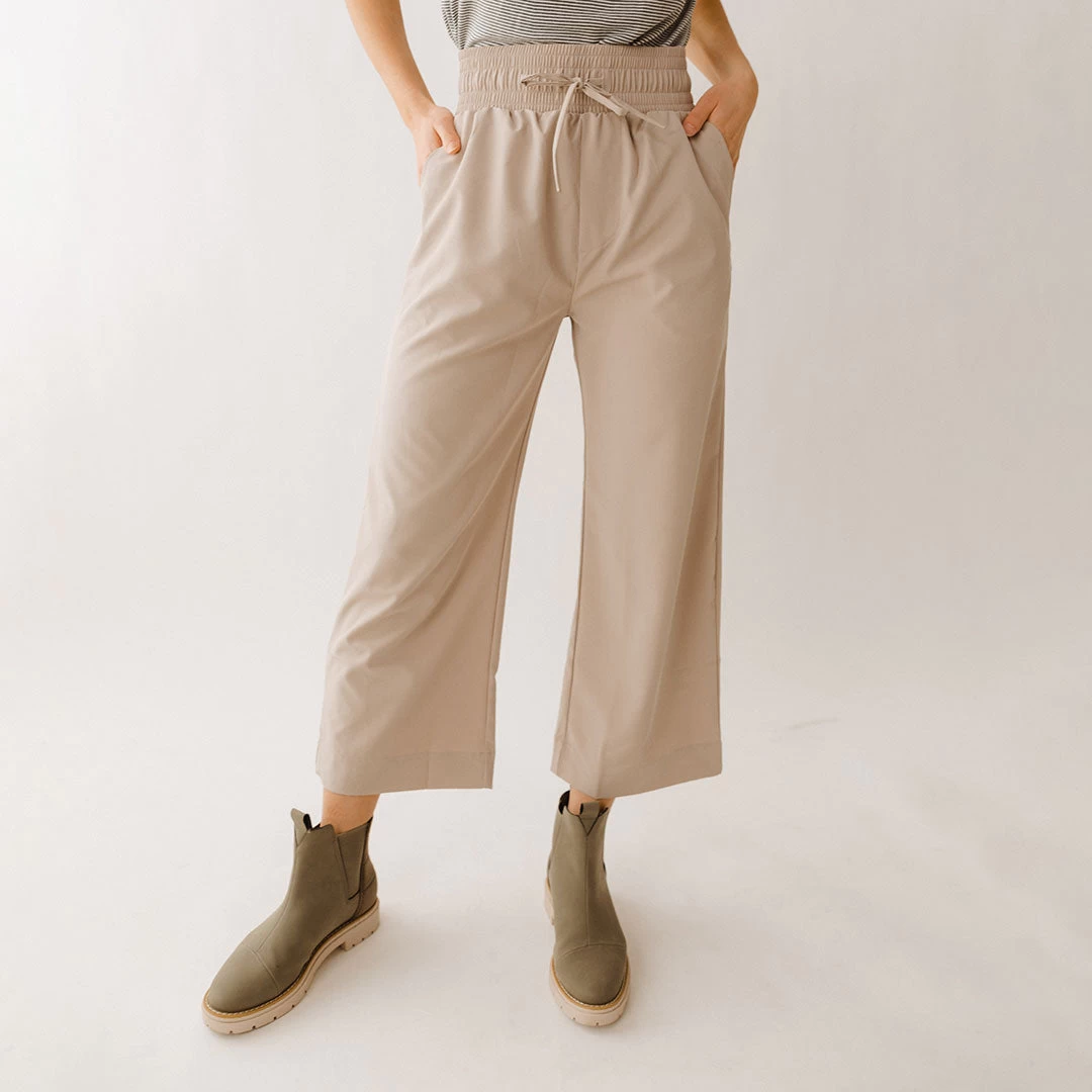 Audrey Wide Leg Pants, Cobblestone