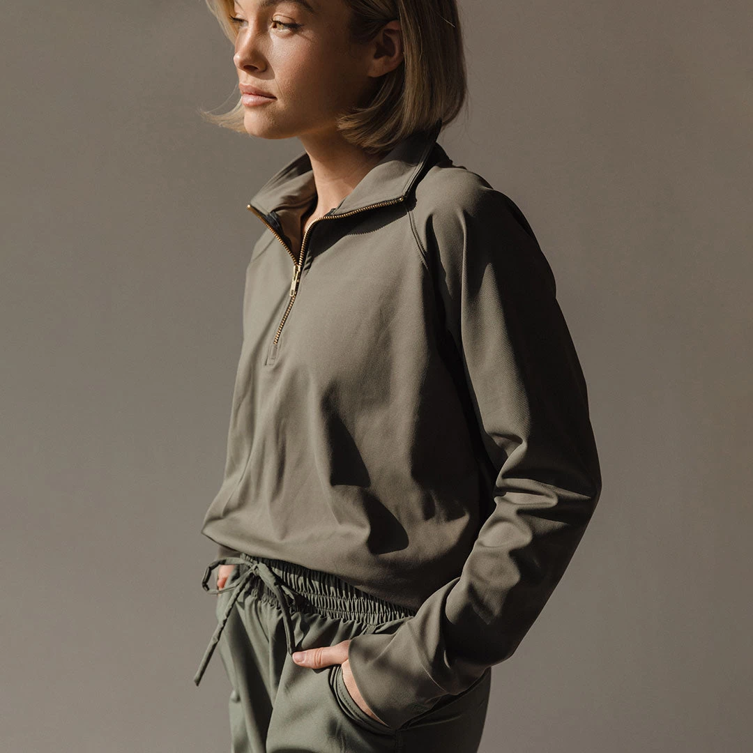 The Gotta Run 1/4 Zip, Olive