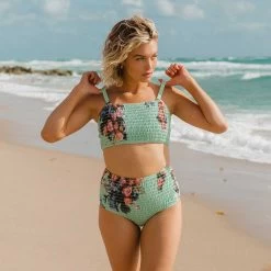 Charlotte Smocked Crop, Rose Mint