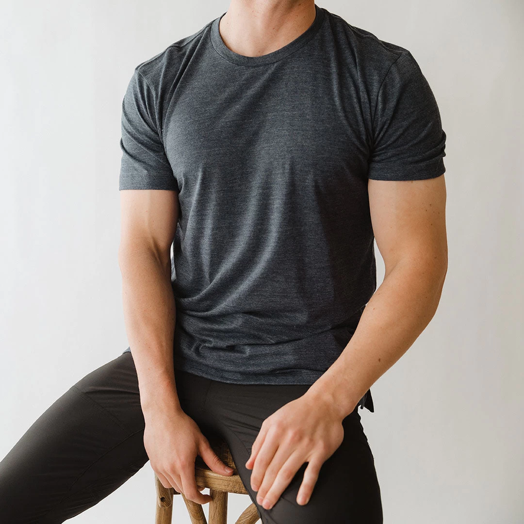 Men's Classic Tee, Heather Navy - Image 4