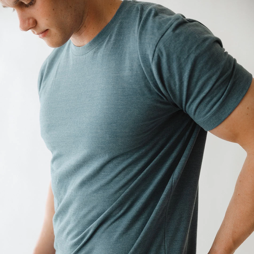 Men's Classic Tee, Heather Blue - Image 4