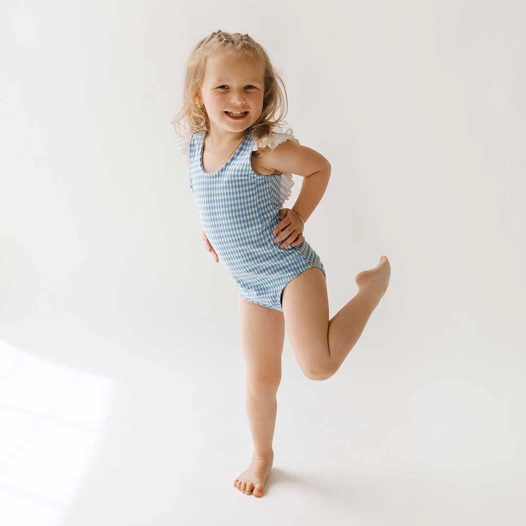 Mini Ruffle One-Piece, Bluebell - Image 2