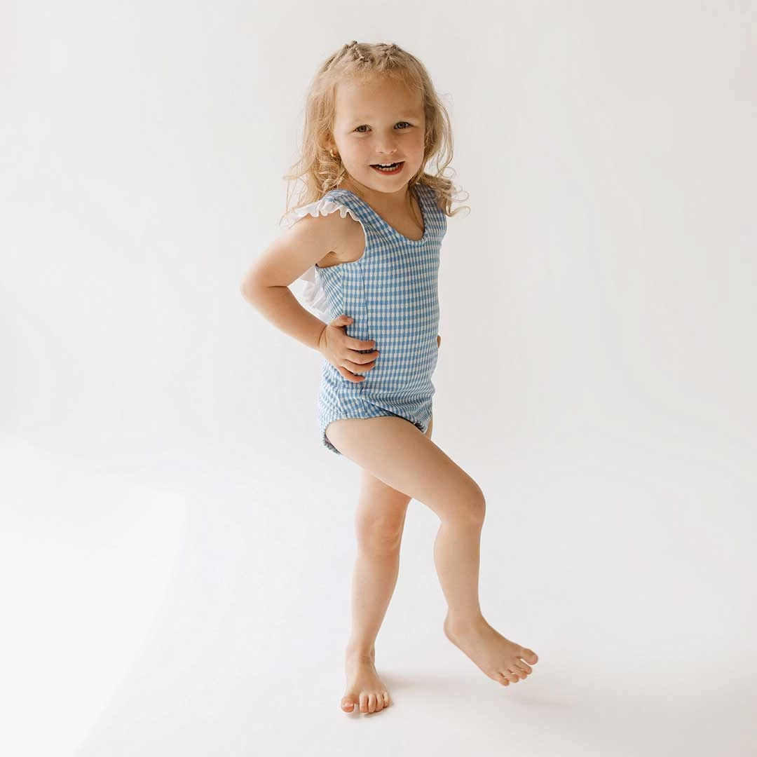 Mini Ruffle One-Piece, Bluebell - Image 5