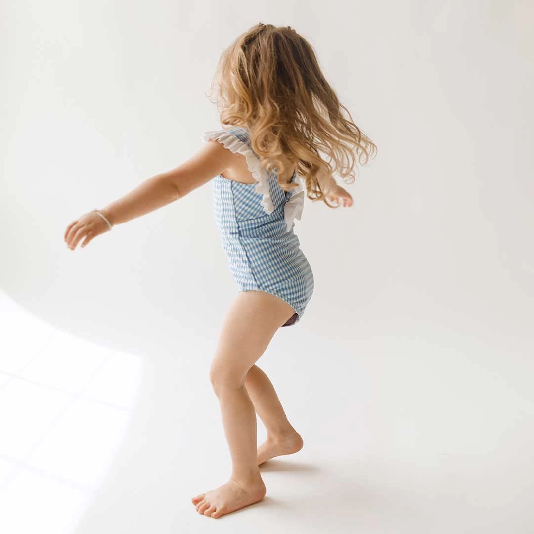 Mini Ruffle One-Piece, Bluebell - Image 6