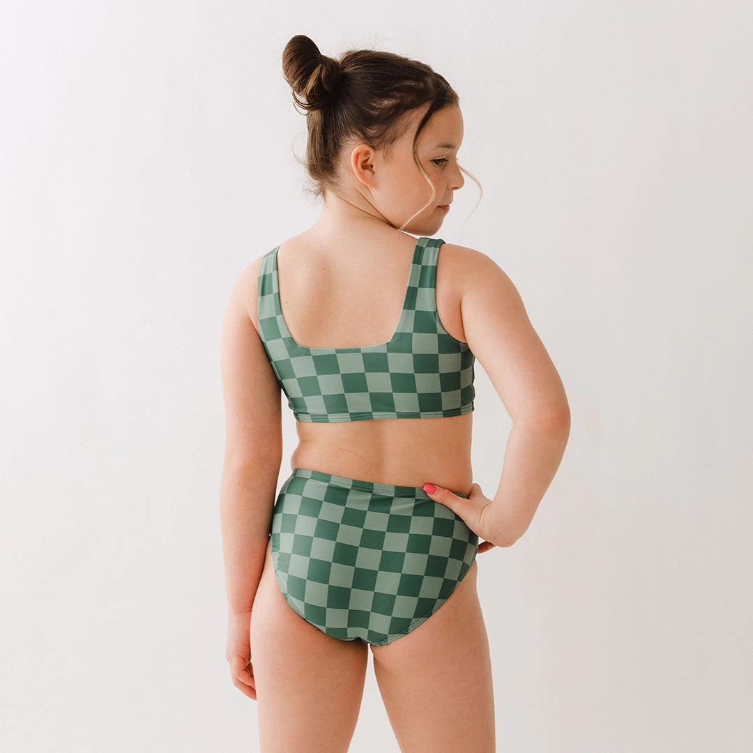Mini Olivia Two-Piece Set, Green Check - Image 7