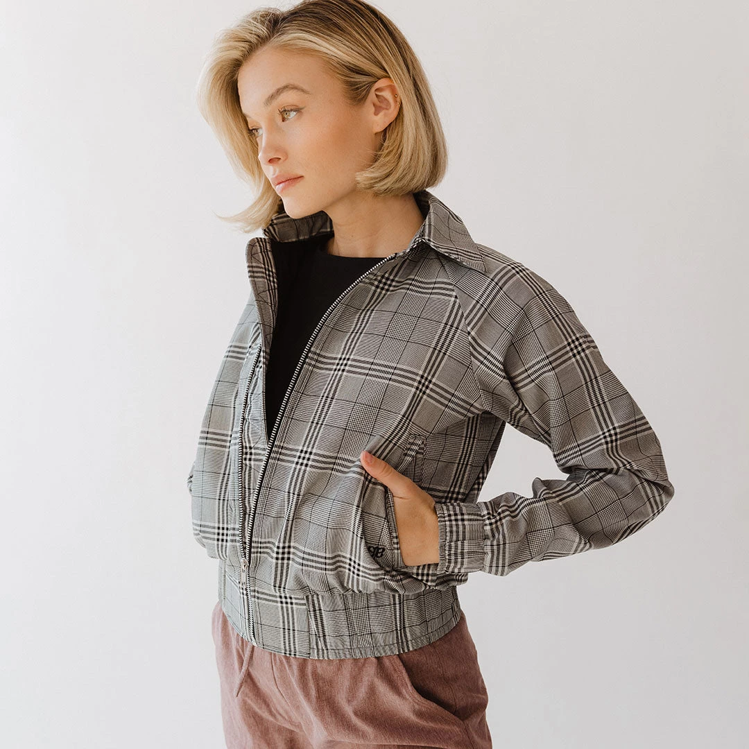Dagny Plaid Bomber