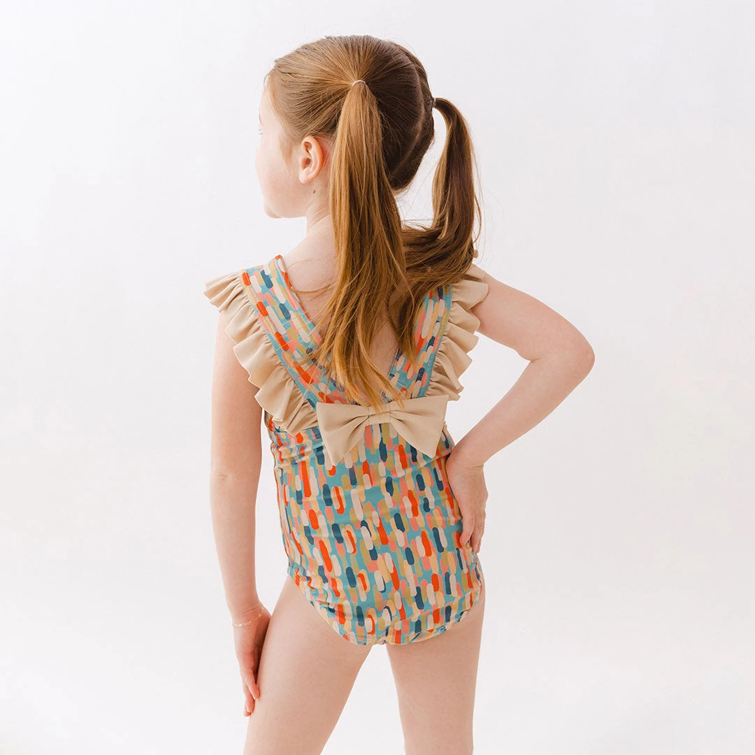 Mini Ruffle One-Piece, Athens Sunset - Image 2