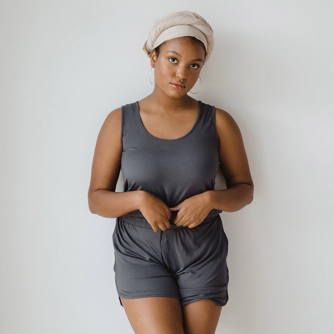 Serenity Tank Romper, Storm - Image 7