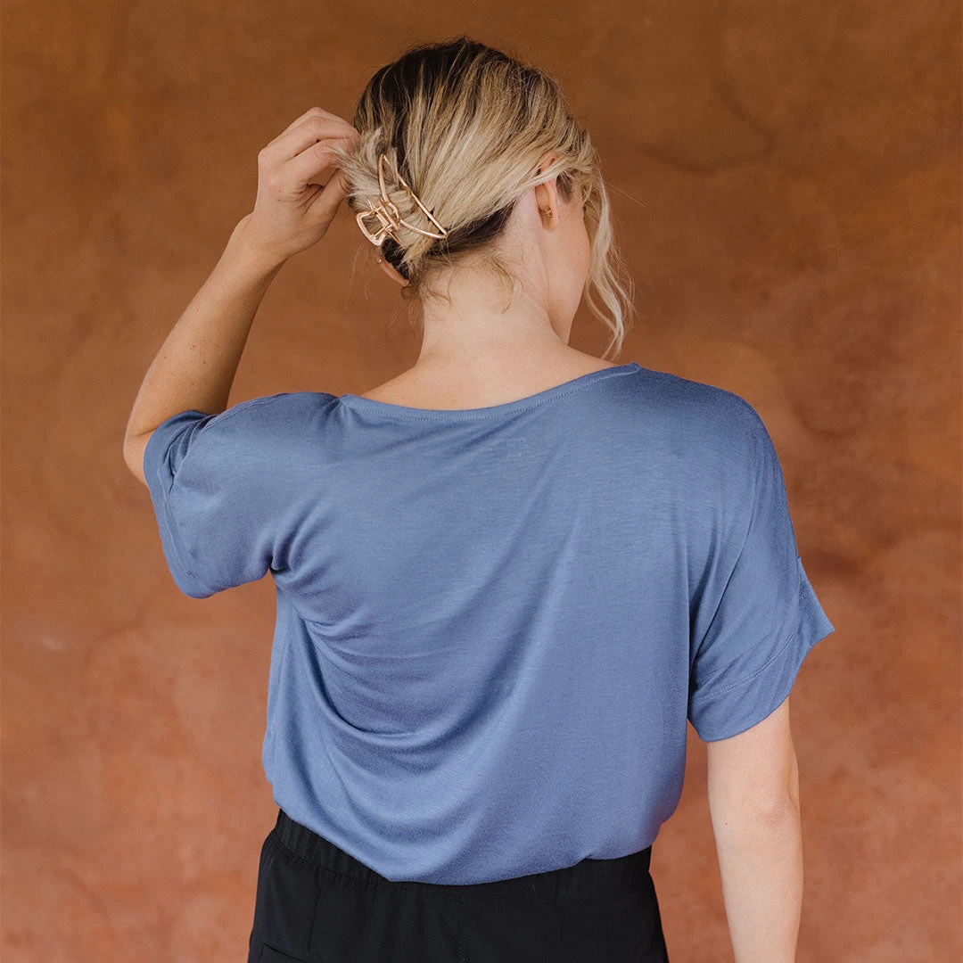 Relaxed Tee, Blue Denim - Image 8