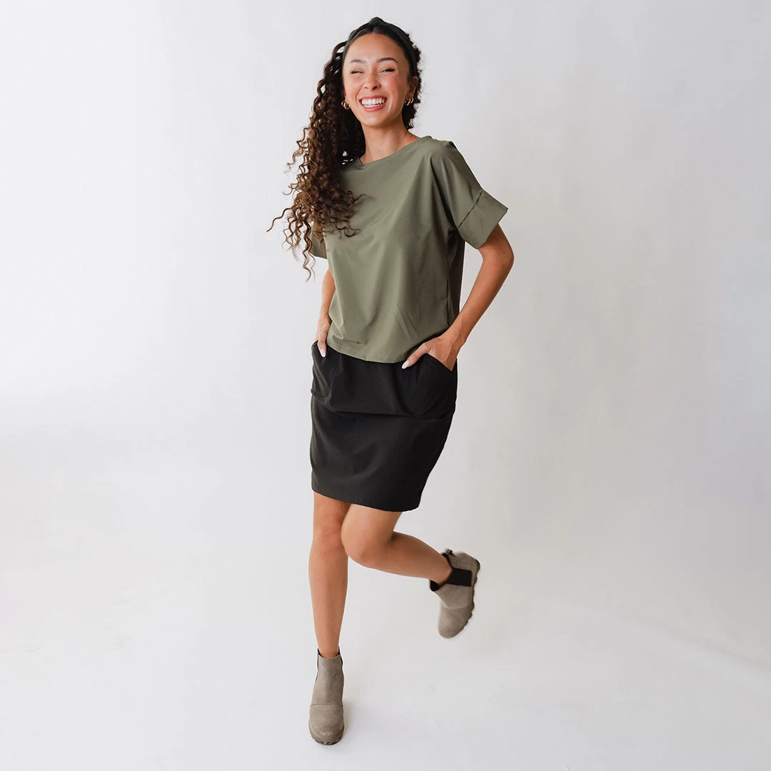 Boss Crop Tee, Sage - Image 4