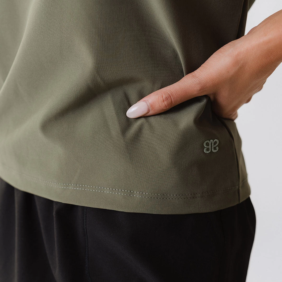 Boss Crop Tee, Sage - Image 7