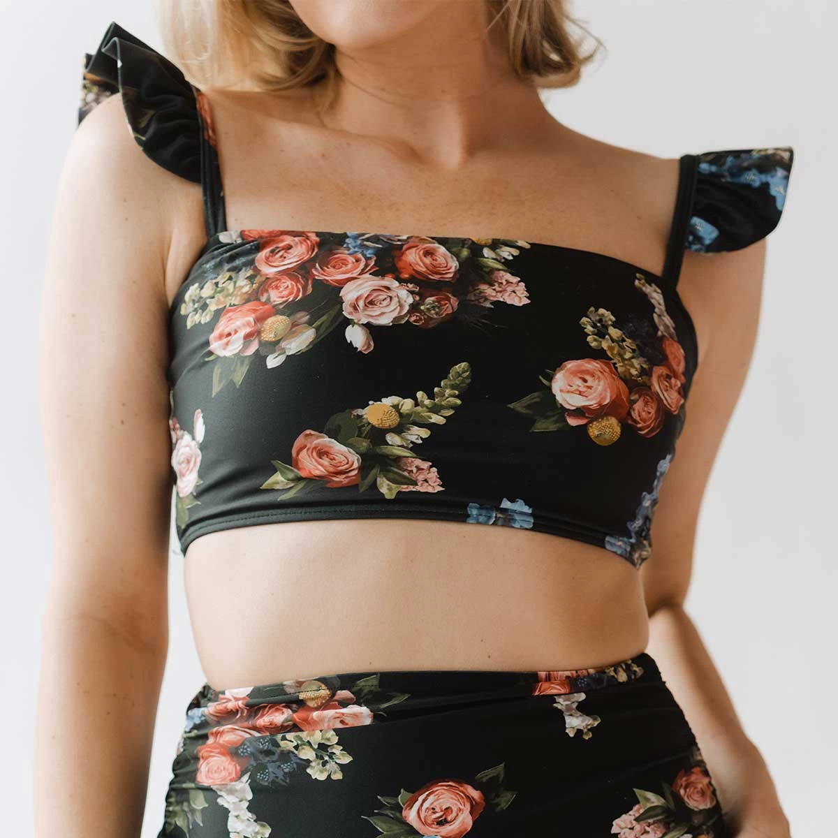 Rose Black Bella Crop Top - Image 11