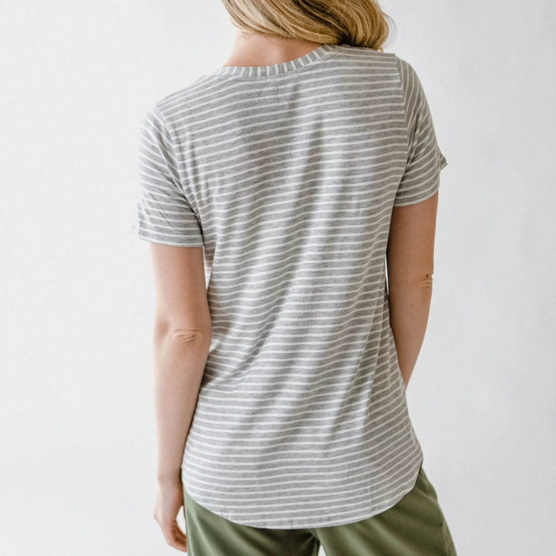 Basic Tee, Heather Grey/Ivory - Image 11