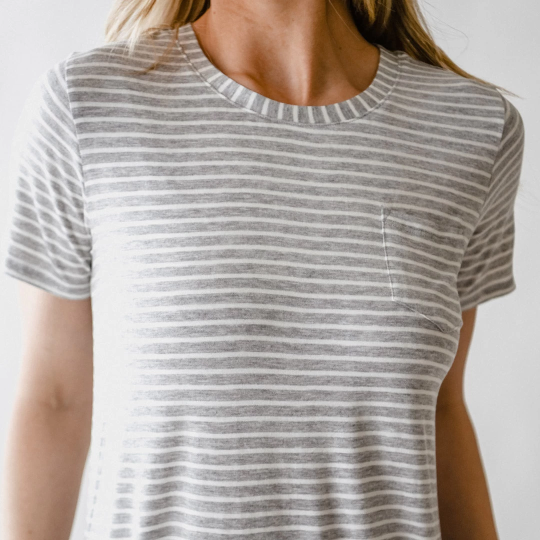 Basic Tee, Heather Grey/Ivory - Image 13